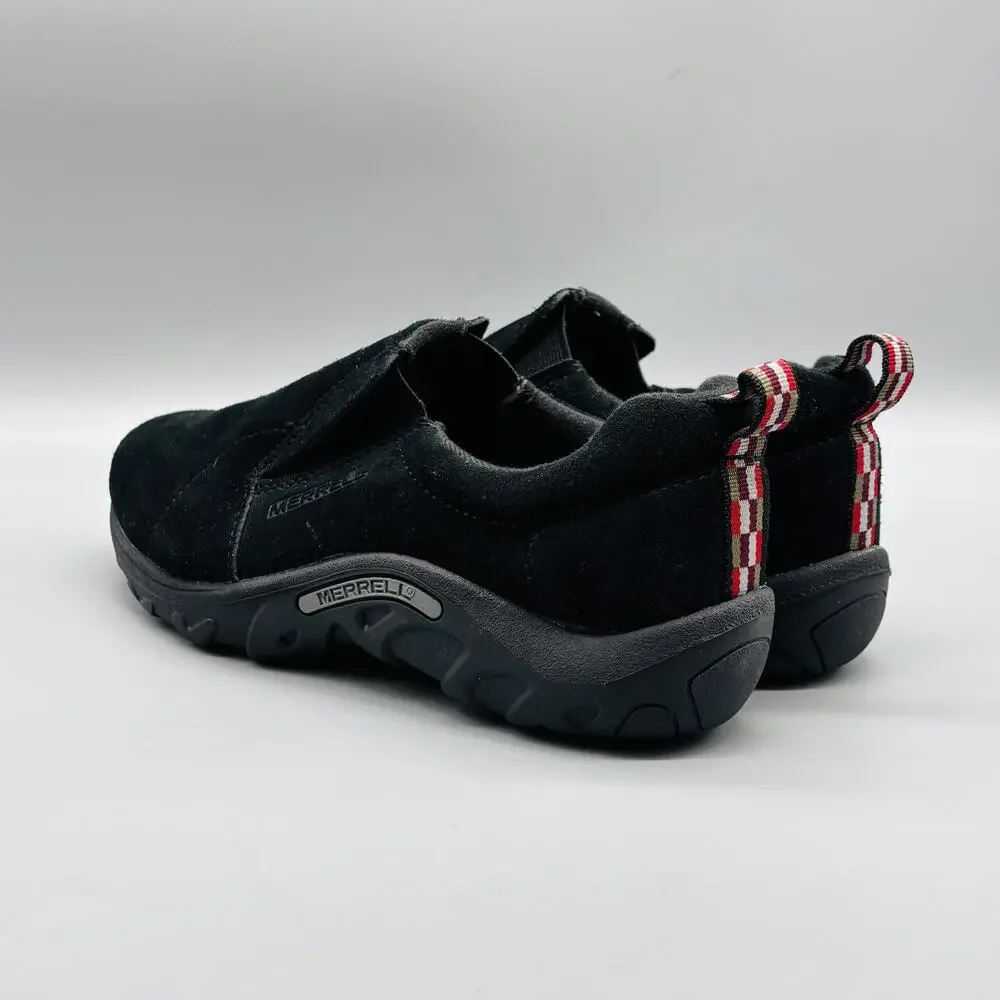 Merrell Shoes Boys 5 Black Suede Jungle Moc Sneakers Slip On Comfort Outdoor